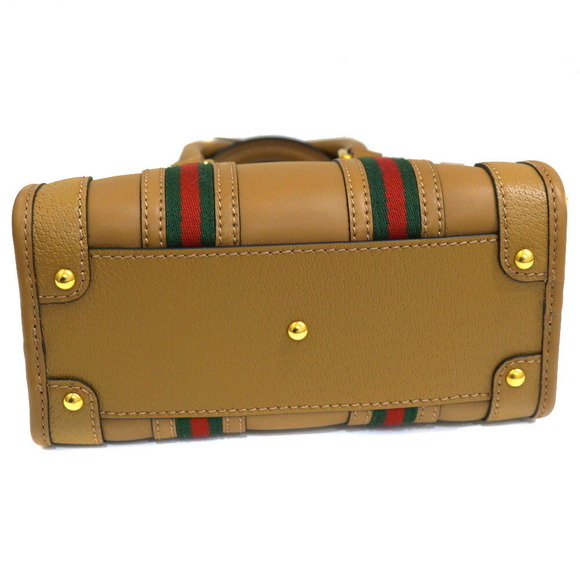 Gucci Web Stripe Shoulder Bag Sherry Line Brown Green Navy Blue Red - Picture 5 of 9